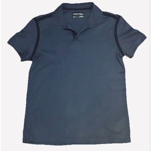 Men's Calvin Klein Navy Blue Polo Shirt XS Black Accents